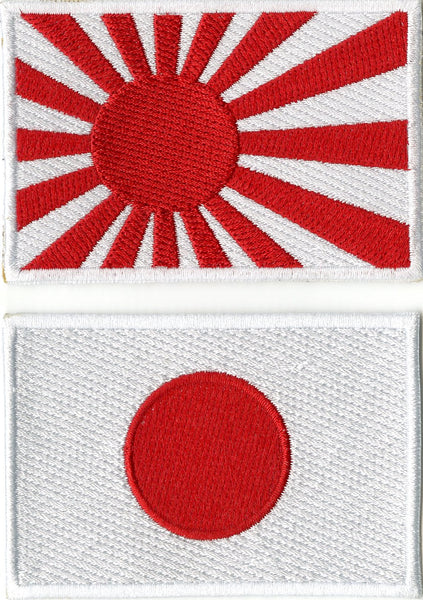 2pc Japan Flag Patches 3  Embroidered Rising Sun Japanese National F –  Nixon Thread Co.